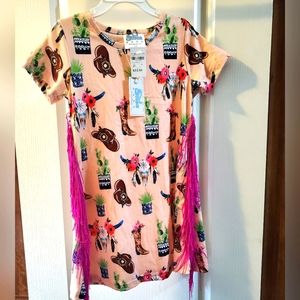 NWT 🐴🌵Shea Baby Pink Fringed Western Dress Girls 4T🌵🐴